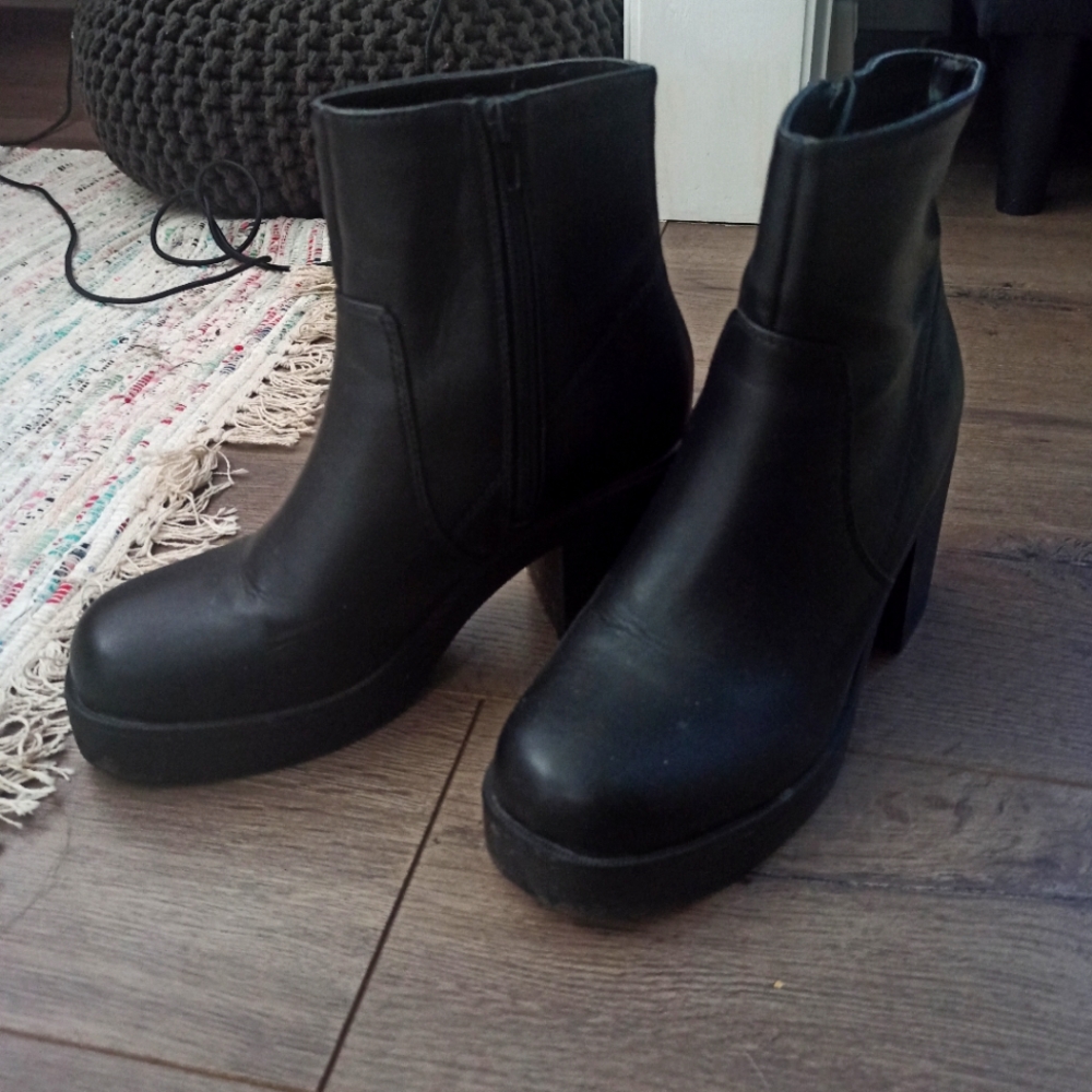Chunky Block Heel Platform Boots